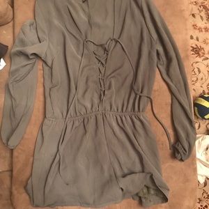 Long sleeve Olive Romper Never Worn Forever 21